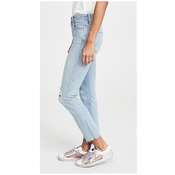 MOTHER Light Blue Cropped Jeans - Picture 3 of 9